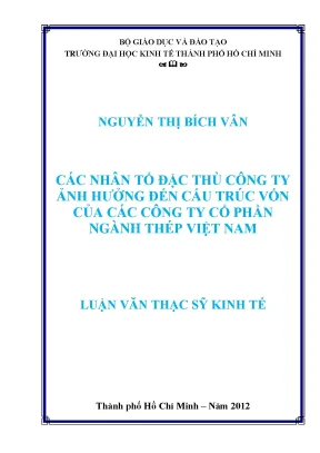 Nhân tố ảnh hưởng cấu trúc vốn công ty thép Việt Nam