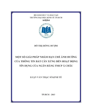 Giải pháp hạn chế thông tin bất cân xứng trong tín dụng