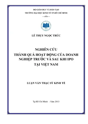 Nghiên cứu thành quả doanh nghiệp trước và sau IPO