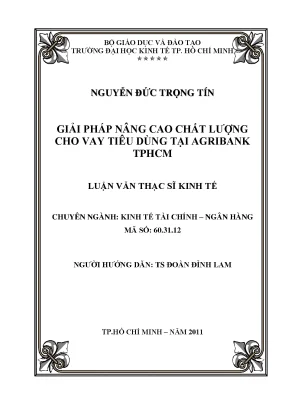 Giải pháp nâng cao chất lượng cho vay tiêu dùng Agribank