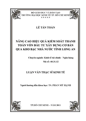Nâng cao kiểm soát thanh toán vốn đầu tư Long An