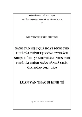 Nâng cao hiệu quả cho thuê tài chính giai đoạn 2012-2020
