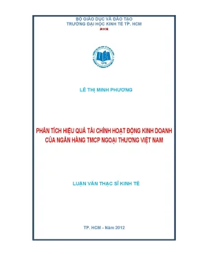 Phân Tích Hiệu Quả Tài Chính Ngân Hàng TMCP Ngoại Thương