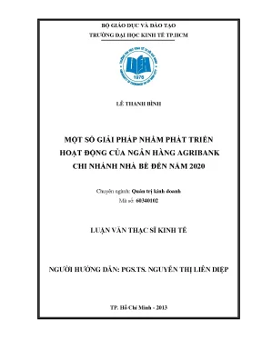 Giải pháp phát triển Agribank Nhà Bè đến 2020