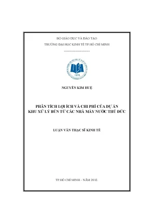 Phân tích lợi ích và chi phí dự án xử lý bùn Thủ Đức