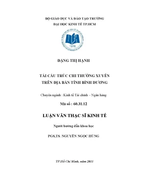 Tái cấu trúc chi thường xuyên tại Bình Dương