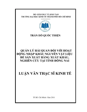 Quản lý hải quan nhập khẩu nguyên liệu xuất khẩu