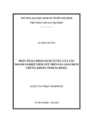 Phân tích chính sách cổ tức doanh nghiệp niêm yết HOSE