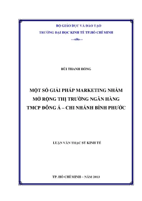 Giải pháp marketing mở rộng thị trường ngân hàng Đông Á