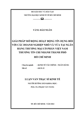 Giải pháp mở rộng tín dụng cho doanh nghiệp nhỏ