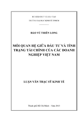 Mối quan hệ giữa đầu tư và tài chính doanh nghiệp Việt Nam