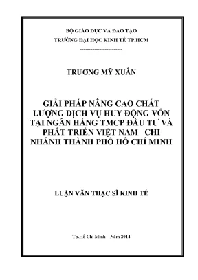 Nâng cao chất lượng dịch vụ huy động vốn tại BIDV