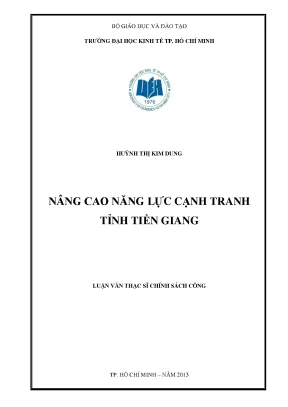 Nâng cao năng lực cạnh tranh tỉnh Tiền Giang