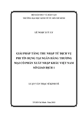 Giải pháp tăng thu nhập dịch vụ phi tín dụng tại Eximbank