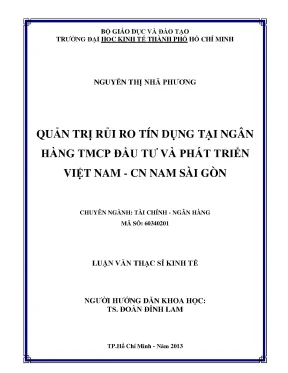 Quản trị rủi ro tín dụng tại BIDV Nam Sài Gòn