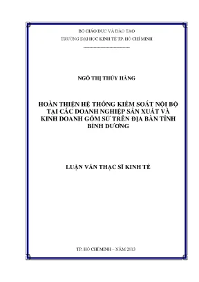 Hoàn thiện kiểm soát nội bộ doanh nghiệp gốm sứ Bình Dương