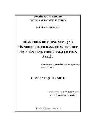 Hoàn thiện hệ thống xếp hạng tín nhiệm khách hàng ACB