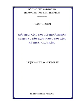 Giải pháp nâng cao giá trị dịch vụ đào tạo tại Cao Thắng