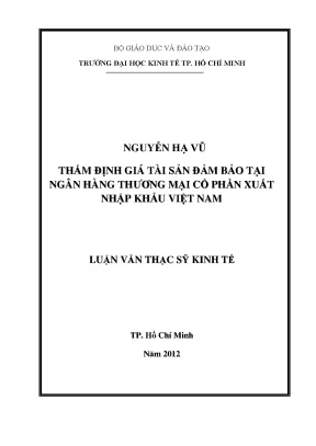 Thẩm định giá tài sản tại Eximbank Việt Nam