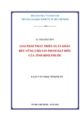Giải pháp xuất khẩu bền vững hạt điều Bình Phước