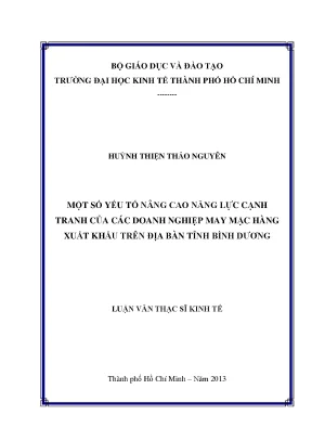 Nâng cao năng lực cạnh tranh doanh nghiệp may xuất khẩu