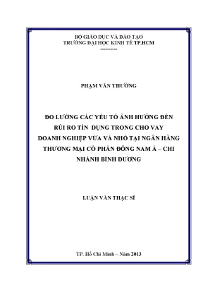 Yếu tố ảnh hưởng đến rủi ro tín dụng cho vay doanh nghiệp
