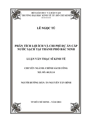 Phân tích lợi ích và chi phí dự án nước sạch Bắc Ninh