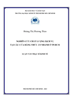 Nghiên cứu chất lượng dịch vụ cửa hàng thức ăn nhanh tại