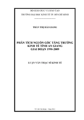 Phân Tích Tăng Trưởng Kinh Tế An Giang 1990-2009