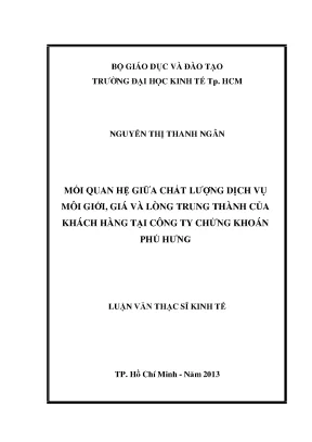 Chất lượng dịch vụ môi giới và lòng trung thành khách hàng