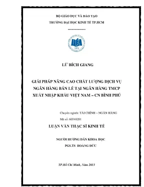 Giải pháp nâng cao chất lượng dịch vụ ngân hàng bán lẻ