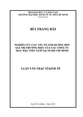 Nghiên cứu giá trị thương hiệu ngành may mặc Việt Nam