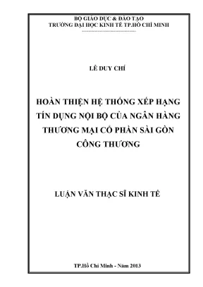 Hoàn thiện hệ thống xếp hạng tín dụng tại SAIGONBANK