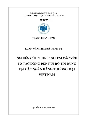 Nghiên cứu rủi ro tín dụng tại ngân hàng Việt Nam