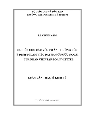 Nghiên cứu ý định làm việc dài hạn ở nước ngoài