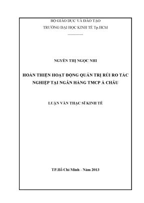 Quản trị rủi ro tác nghiệp tại ngân hàng ACB