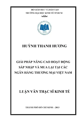 Giải pháp nâng cao hoạt động M&A ngân hàng Việt Nam