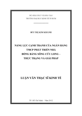 Năng lực cạnh tranh ngân hàng ĐBSCL: Thực trạng & Giải pháp