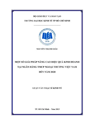 Giải pháp nâng cao hiệu quả kinh doanh Vietcombank 2020