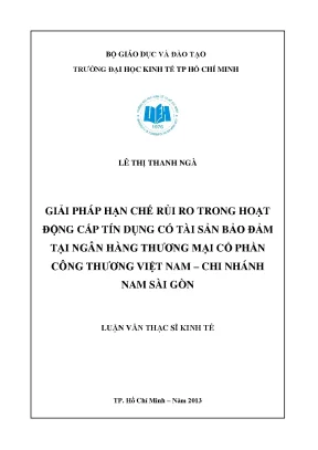 Giải pháp hạn chế rủi ro tín dụng có tài sản bảo đảm
