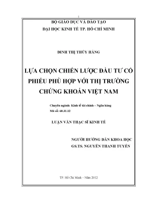 Chiến lược đầu tư cổ phiếu cho thị trường Việt Nam