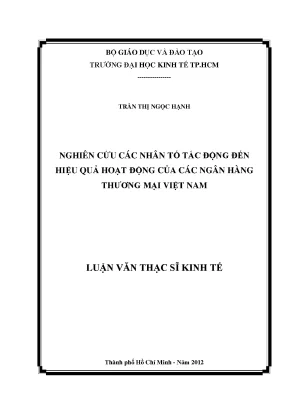 Nhân tố ảnh hưởng đến hiệu quả ngân hàng thương mại Việt Nam