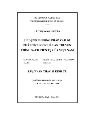 Phân Tích Cơ Chế Lan Truyền Chính Sách Tiền Tệ Việt Nam
