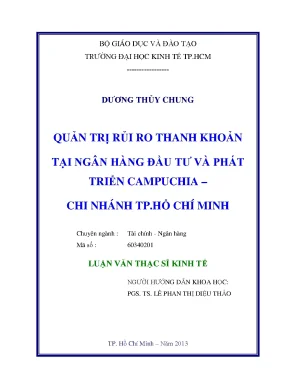 Quản trị rủi ro thanh khoản tại ngân hàng Campuchia