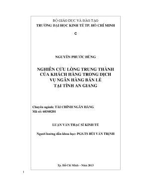 Nghiên cứu lòng trung thành khách hàng ngân hàng bán lẻ