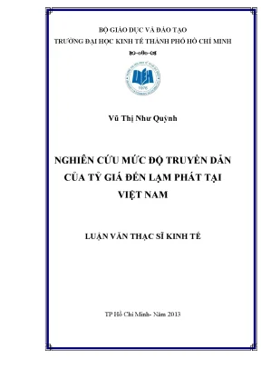 Tác động của tỷ giá đến lạm phát tại Việt Nam