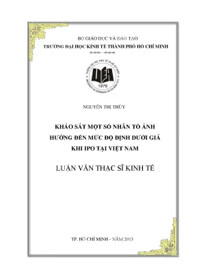 Nhân tố ảnh hưởng đến định giá IPO tại Việt Nam