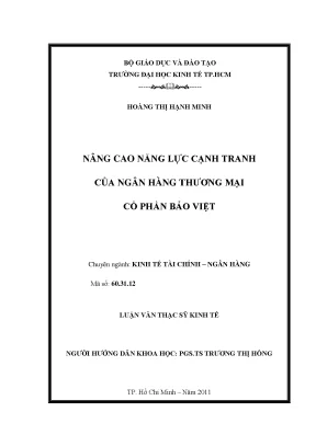 Nâng cao năng lực cạnh tranh ngân hàng Bảo Việt
