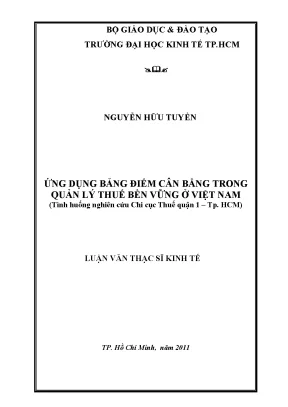 Ứng dụng bảng điểm cân bằng trong quản lý thuế bền vững