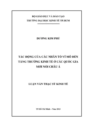 Tác động vĩ mô đến tăng trưởng kinh tế châu Á